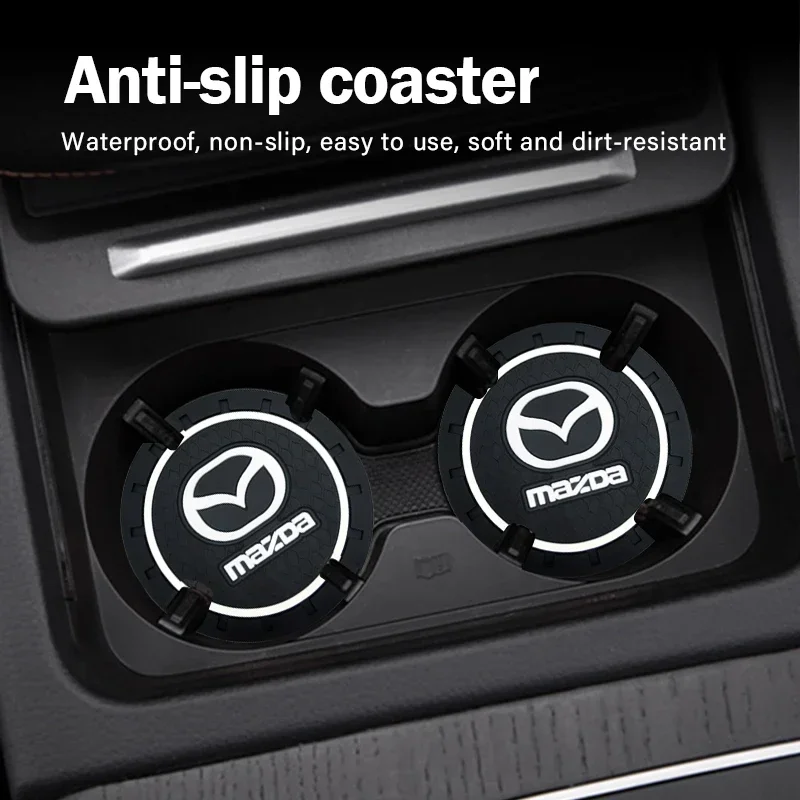 Car Accessories Car Anti Slip Coaster Anti-noise Water Cup Pad For Mazda 2 3 6 Atenza CX3 CX5 MX5 CX7 Axela CX30 CX90 CX60 CX50