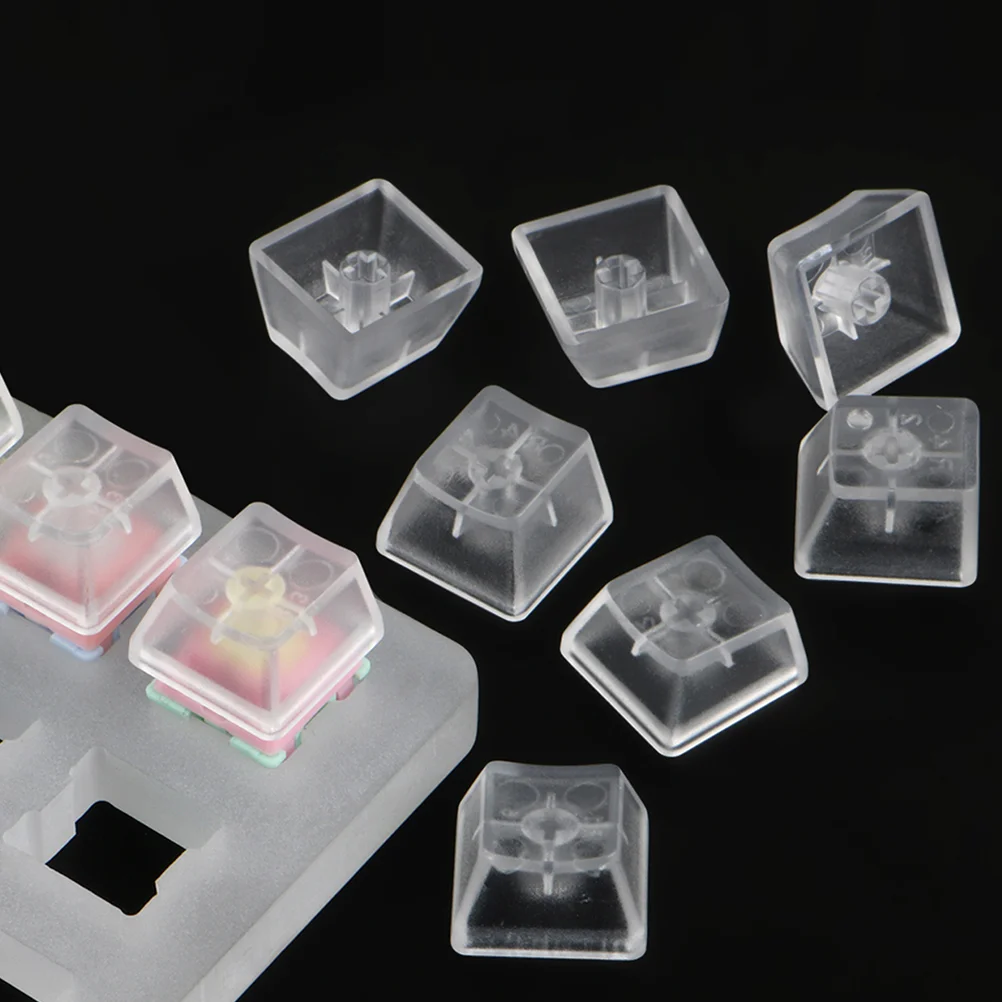 10 pçs transparente keycap mini teclado translúcido capa de cristal para abs claro