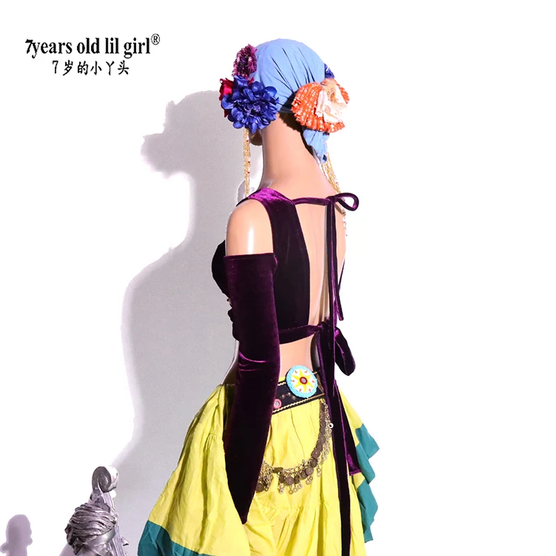 Dança do ventre dança veludo gordura chance tribal choli traje topo de veludo em preço especial