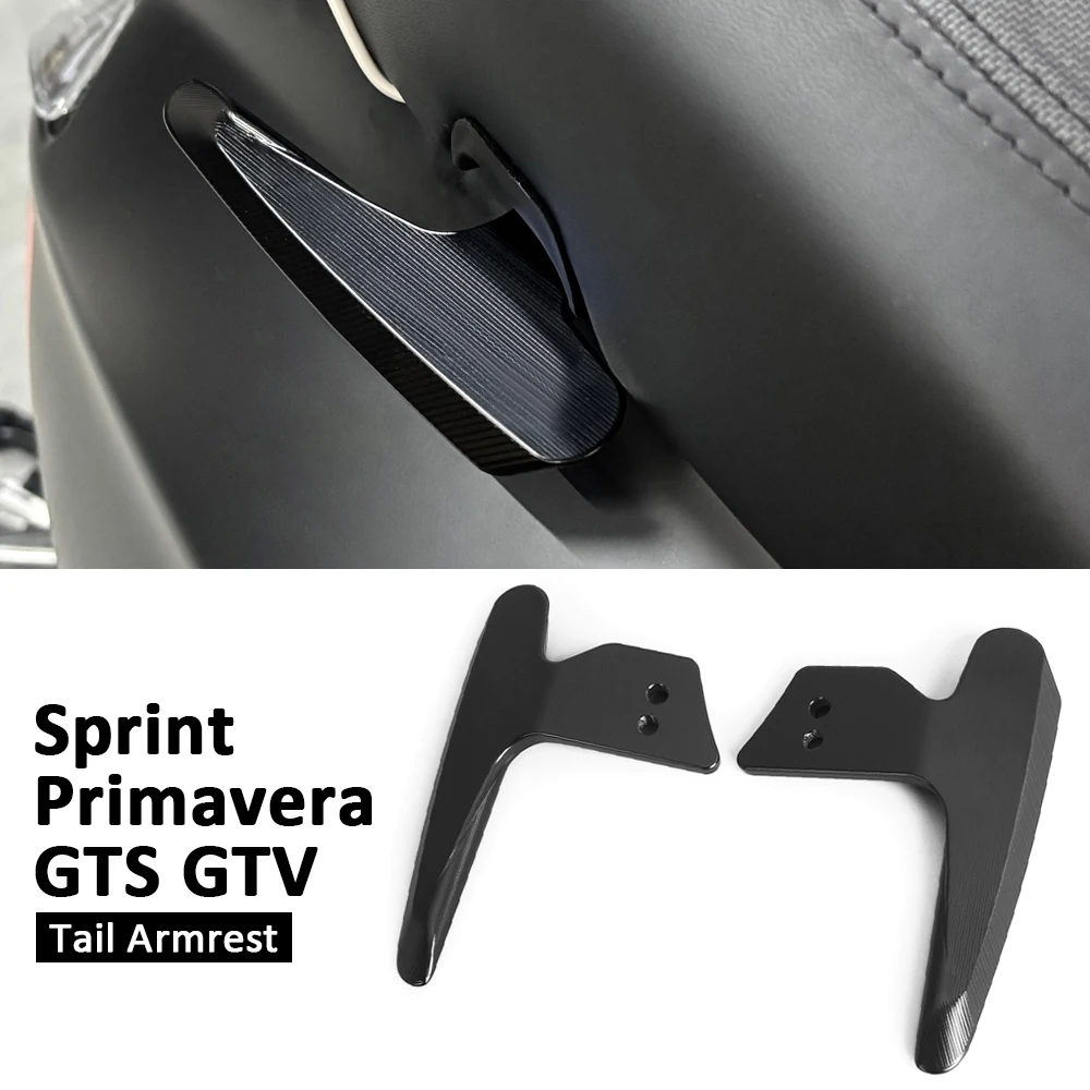 

Motorcycle Black Tail Armrest CNC Aluminum Rear Armrest Handrail Grab Bar FOR VESPA GTS Super GTV 300 Primavera Sprint 150