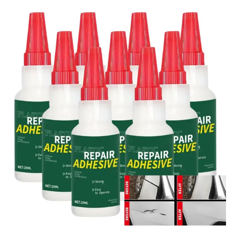 Universal Plastic Repair Adhesive 20ml Quick Dry Strong Glue For Car Bumper Plastic Item Crack Repair 1/2/3/5/10pcs Fix Glue
