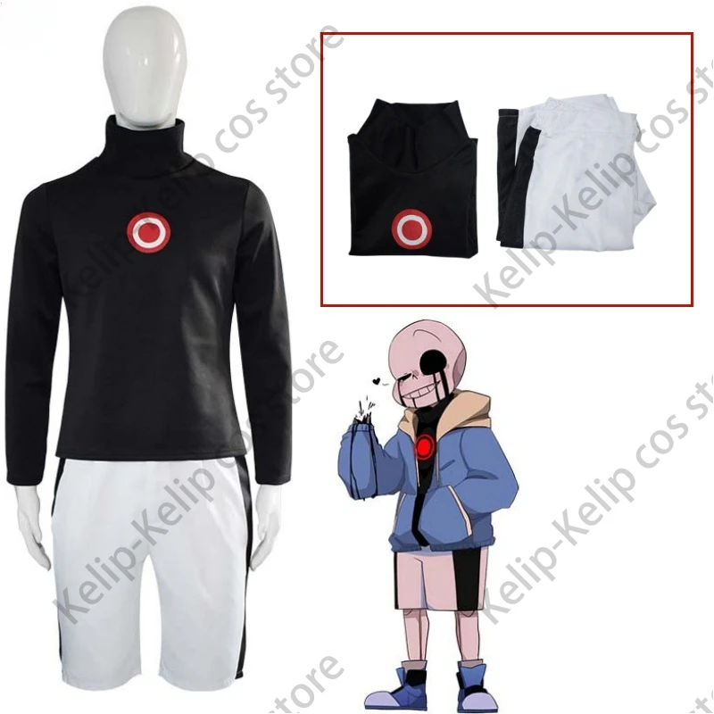 Anime Game Undertale Killer Sans Cosplay Costume, Papyrus Killer Horror Hoodies, Dust Frisk Chara, Black Pullover, Man 03/imbibed