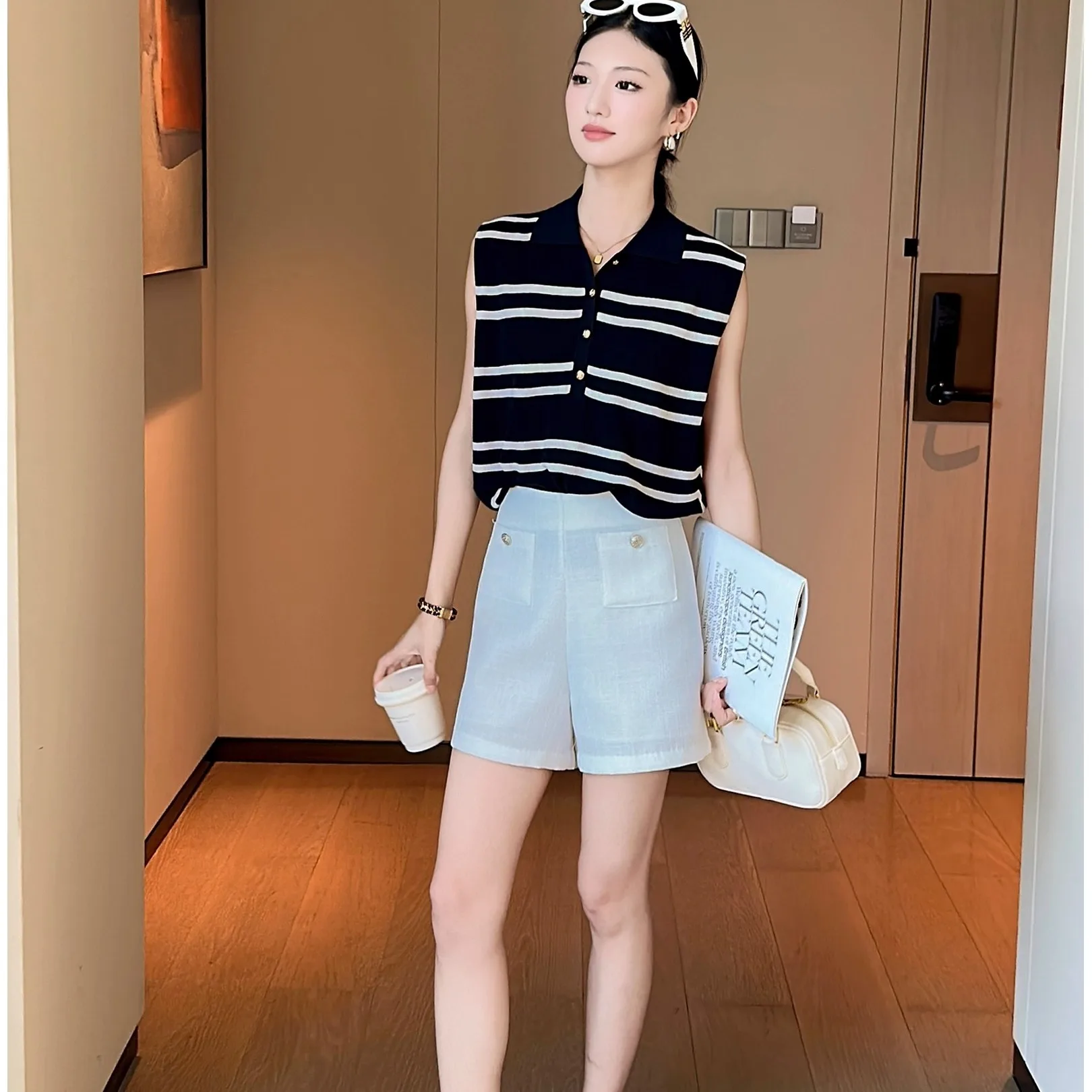 Gilet classico a righe Sciolto lavorato a maglia Svel Sottile estivo f Colletto aperto Top da donna Faion Capispalla Casual Pendolarismo Sle