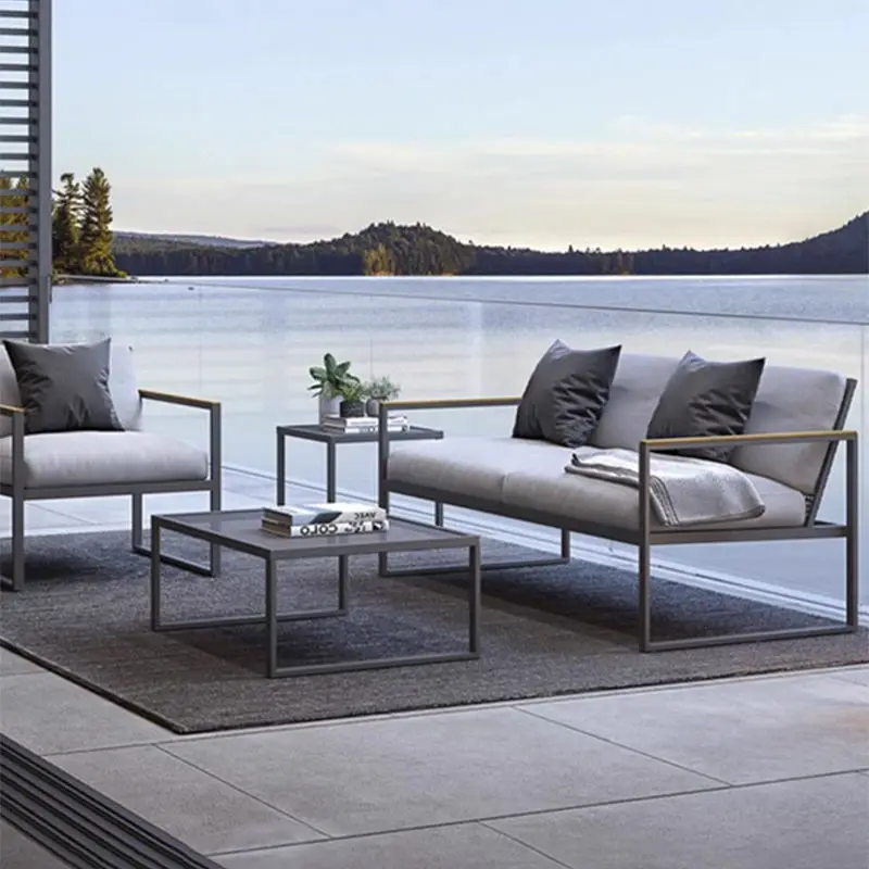 

Modern Outdoor Aluminum Sofa Set for Courtyard Garden Living Room Hotel or Bedroom Stylish Metal Furniture