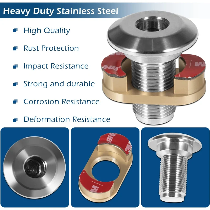 Quick Release Boat Fender Receiver, instalar ferramenta Marinha de bloqueio de aço inoxidável, 3/8"