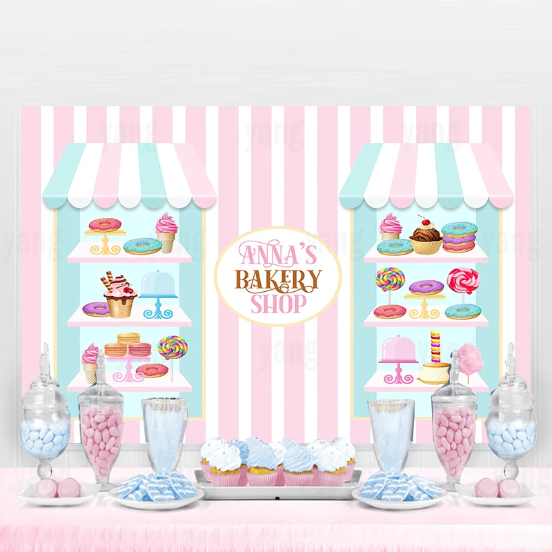 Cartoon Candyland Sweets Backdrop for Photography Winter Ice-Cream House Lollipop Sun Rainbow Background Baby Shower Birthday