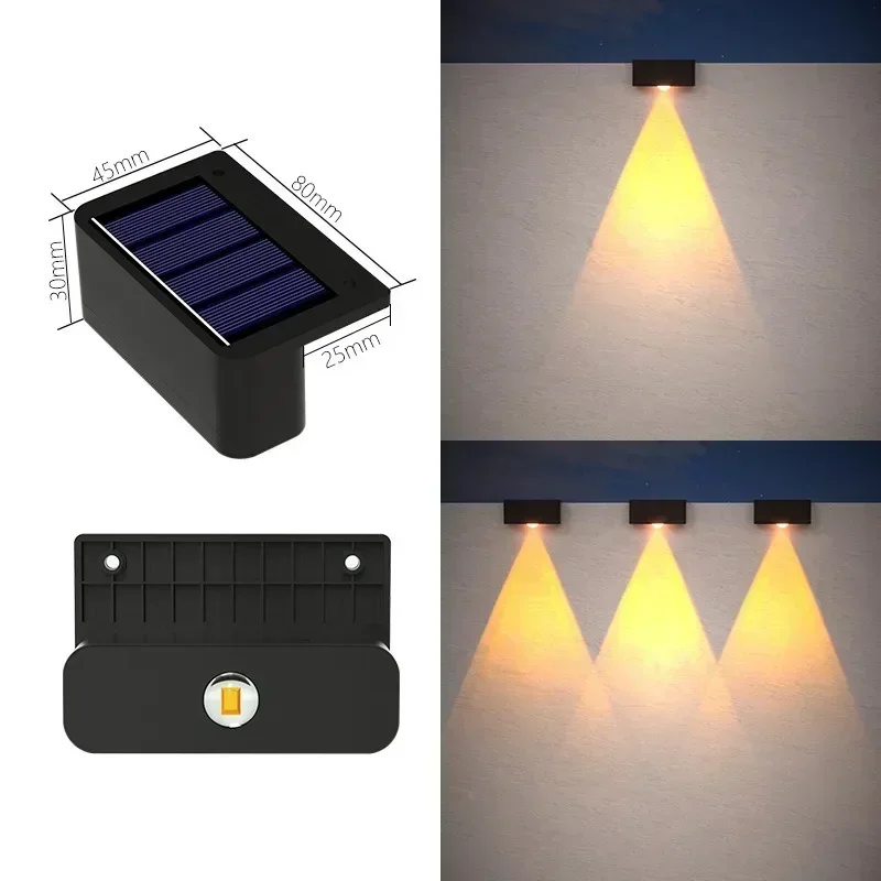 1/2/4PCS Solar Wandlampen Outdoor Waterdichte Tuin Stap Verlichting voor Yard Hek Trap Pathway decoratie Buiten Zonne-verlichting