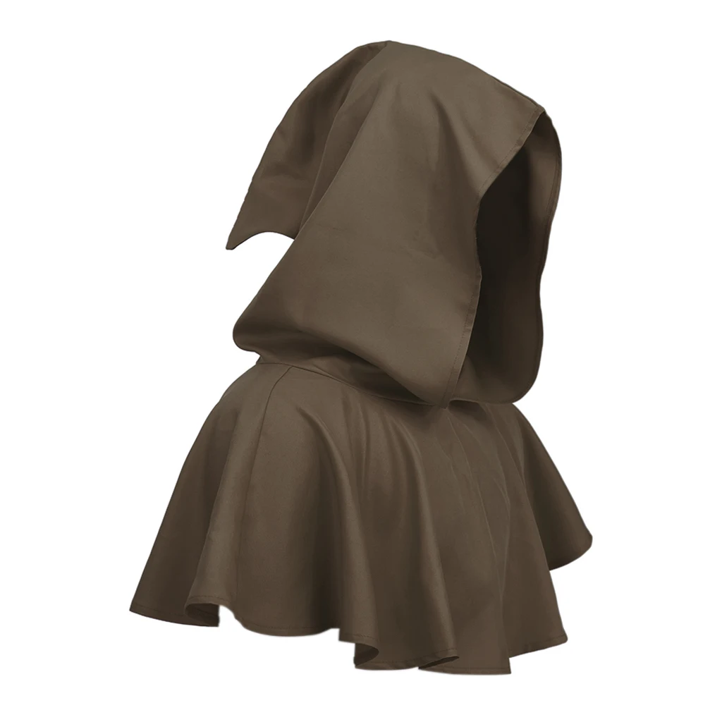 Medieval Monk Cosplay Costumes Wizard Hooded Cloak Friar Priest Vampire Short Robe Adults Unisex Fancy Halloween Party Capes