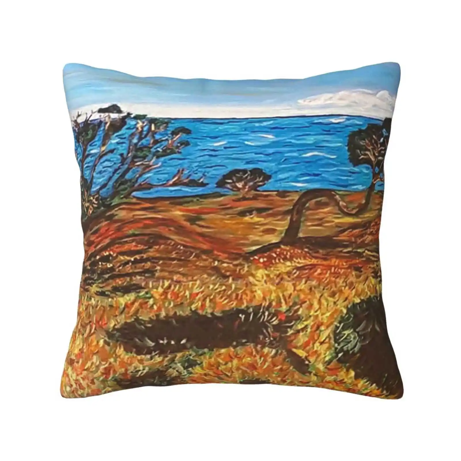 Last Of The Koa Forest Bedroom Office Hug Pillowcase Bold Vivid Fun Whimsical Impressionistic Hawaiian Koa Forest Seascape