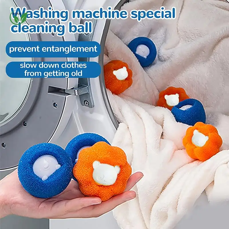 1/5X Laundry Ball Kit Reusable Washing Machine Hair Remover Ball Cleaning Lint Fuzz Pet Hairs Clothes Household Product Accessor