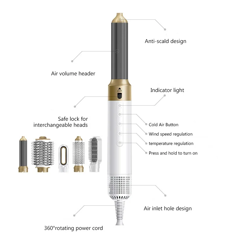 New high-quality 6-in-1 multi-function curling iron