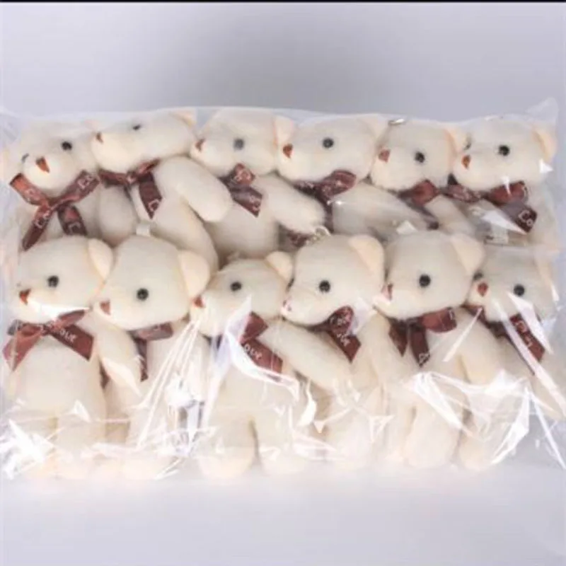 12 stks/partij Zachte Gevulde Beer Knuffels Mini Teddybeer Poppen Speelgoed Kleine Gift Party Bruiloft Sleutelhanger Tas Hanger Teddy sleutelhanger