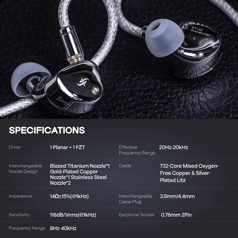 SIMGOT ET142 PZT IEM イヤホン 有線イヤホン & 高度なデュアル対称