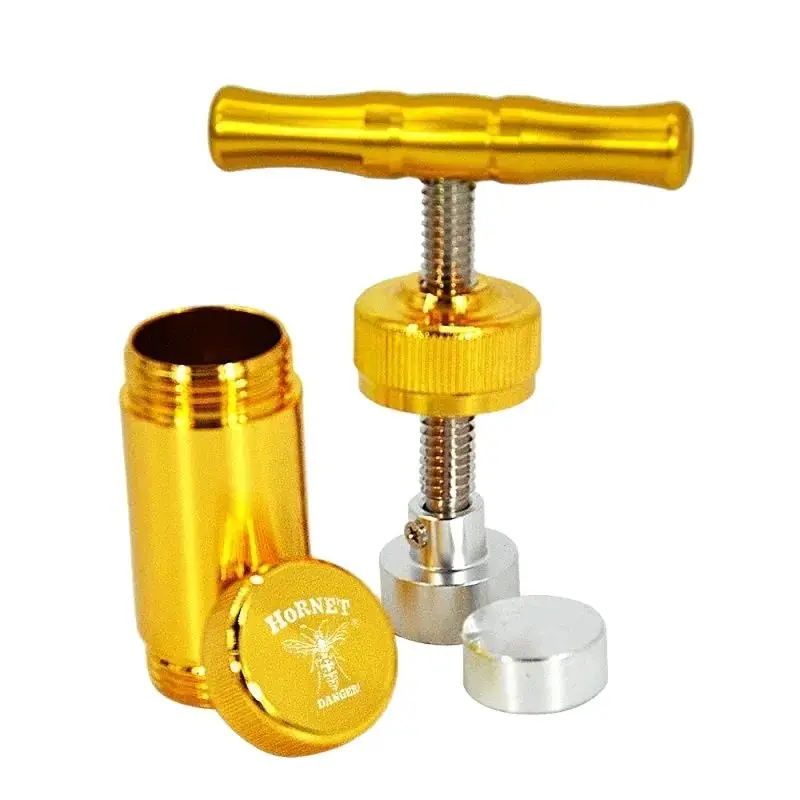 Dry Herb Grass Press Herbal Crusher Grinder Aluminum Alloy T-shaped Compressor Tobacco Grinders for Smoking Pipe Accessories 