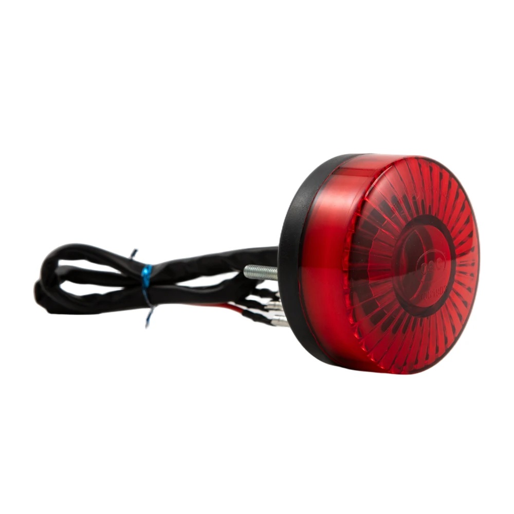 MMotorcycle Round LED Taillight Rear Stop Lamp High Low Red Light Cafe Racer Chopper Bobber ATV UTV Brake Lamps 12V 3Wires Smoky