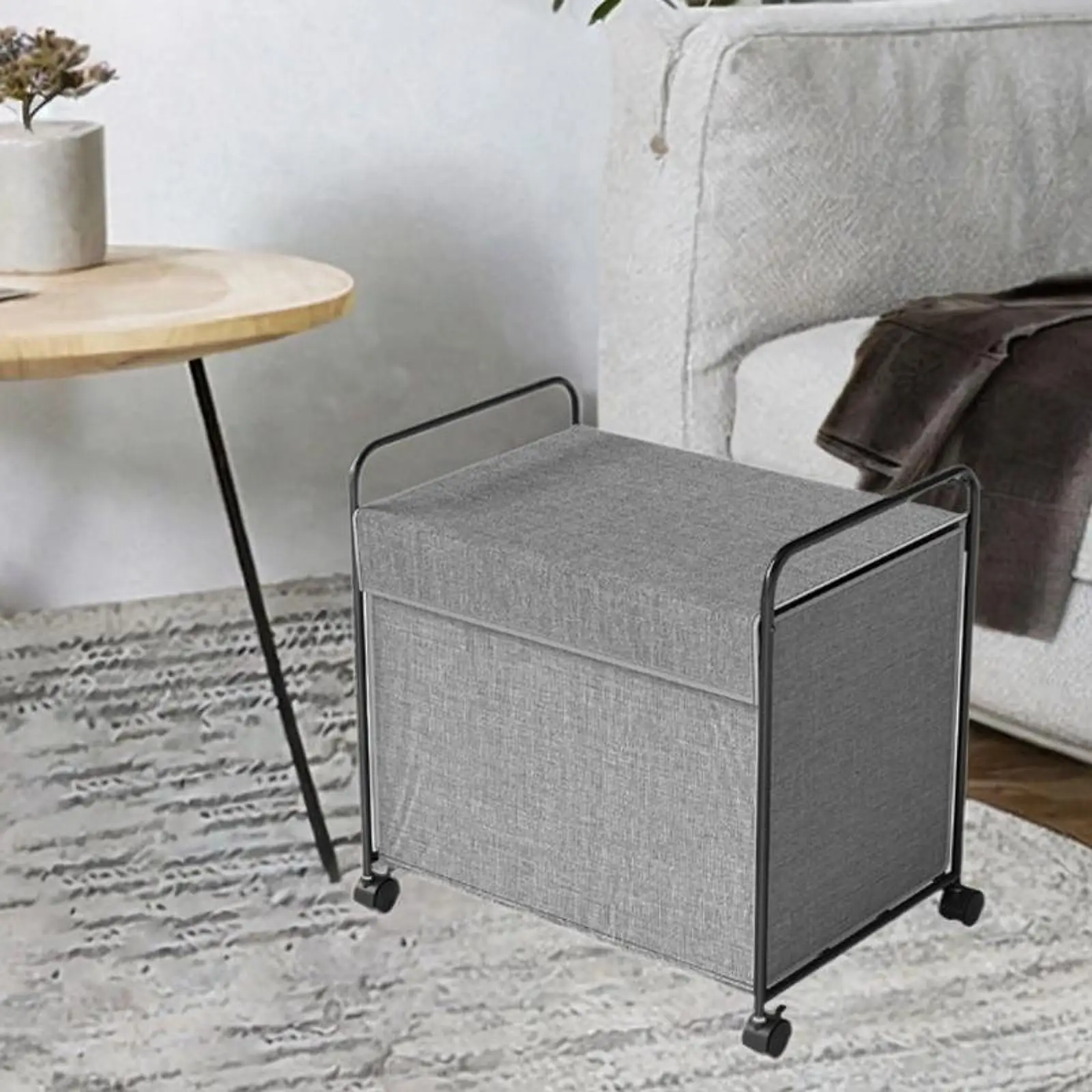 Tekerlekli çamaşır sepeti Çok Fonksiyonlu Kirli Giysiler Çamaşır Sepeti Yatak Odası için Yıkama Depolama Banyo Kapalı Kolej