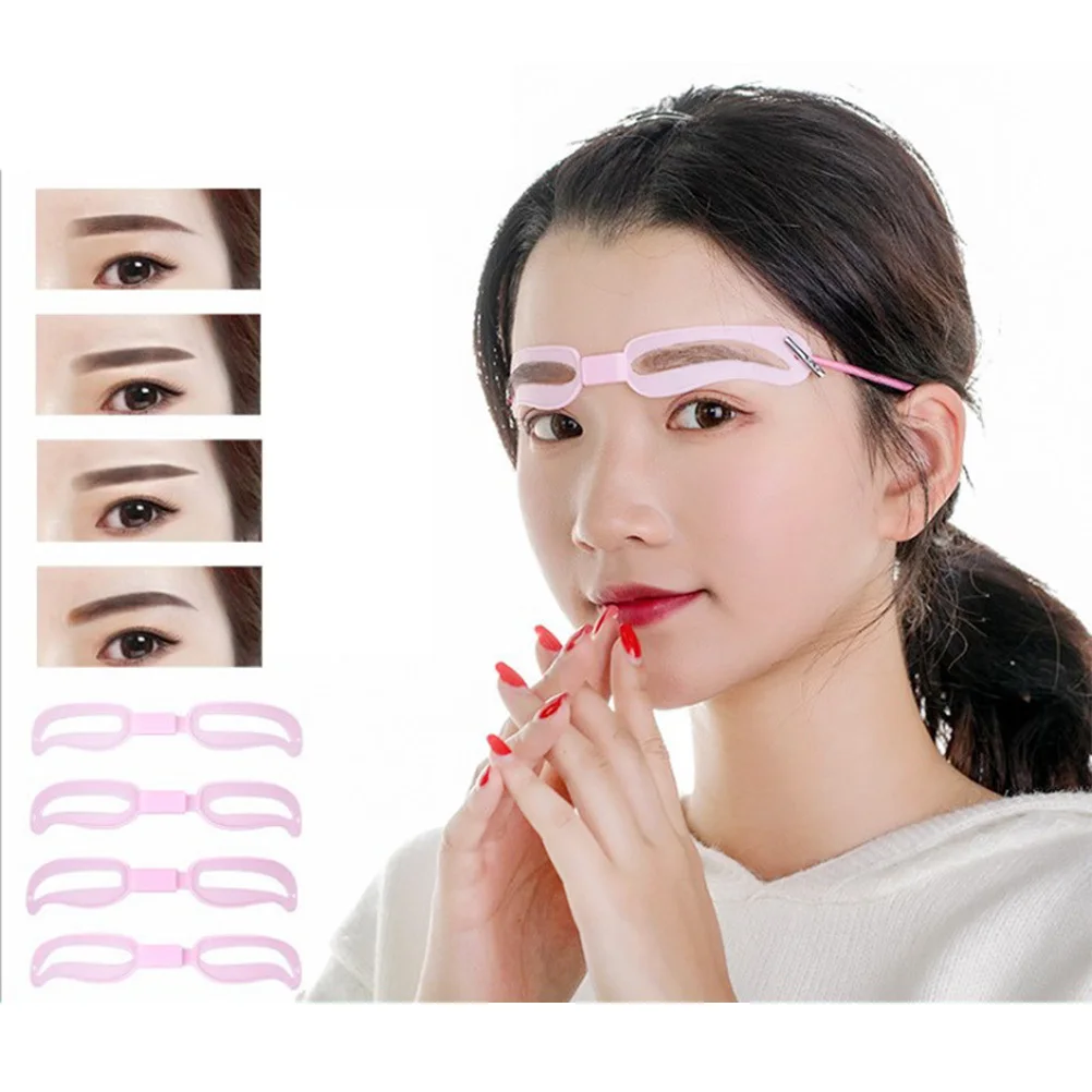 5 ensembles de pochoirs à sourcils réutilisables, conception portable, facile à utiliser, effet naturel des sourcils, aspect entièrement défini pour le maquillage des femmes