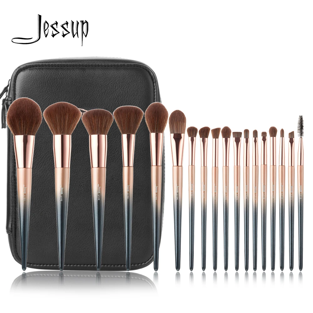 Jessup brushes 18pcs Makeup brushes set Powder Foundation Precision Blush Angled Contour Pencil Eyeshadow Eyeliner Eyebrow