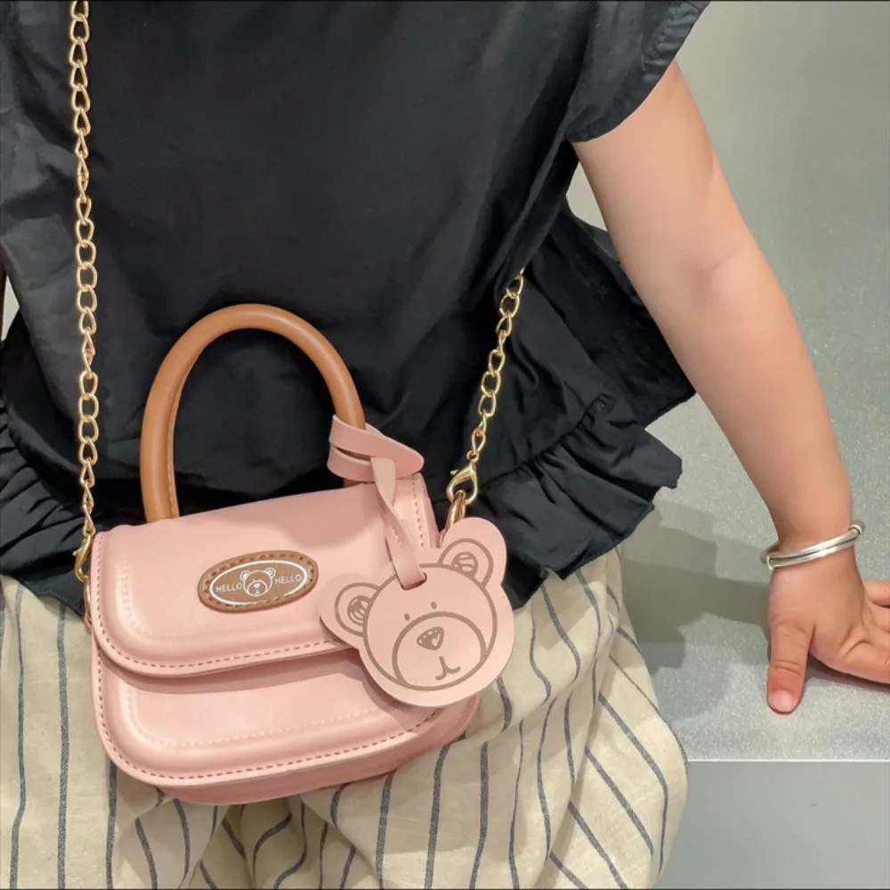 Tote Bags PU Leather High-capacity Underarm Handbag, Crossbody LIttle Bear Single Shoulder Bag Girl