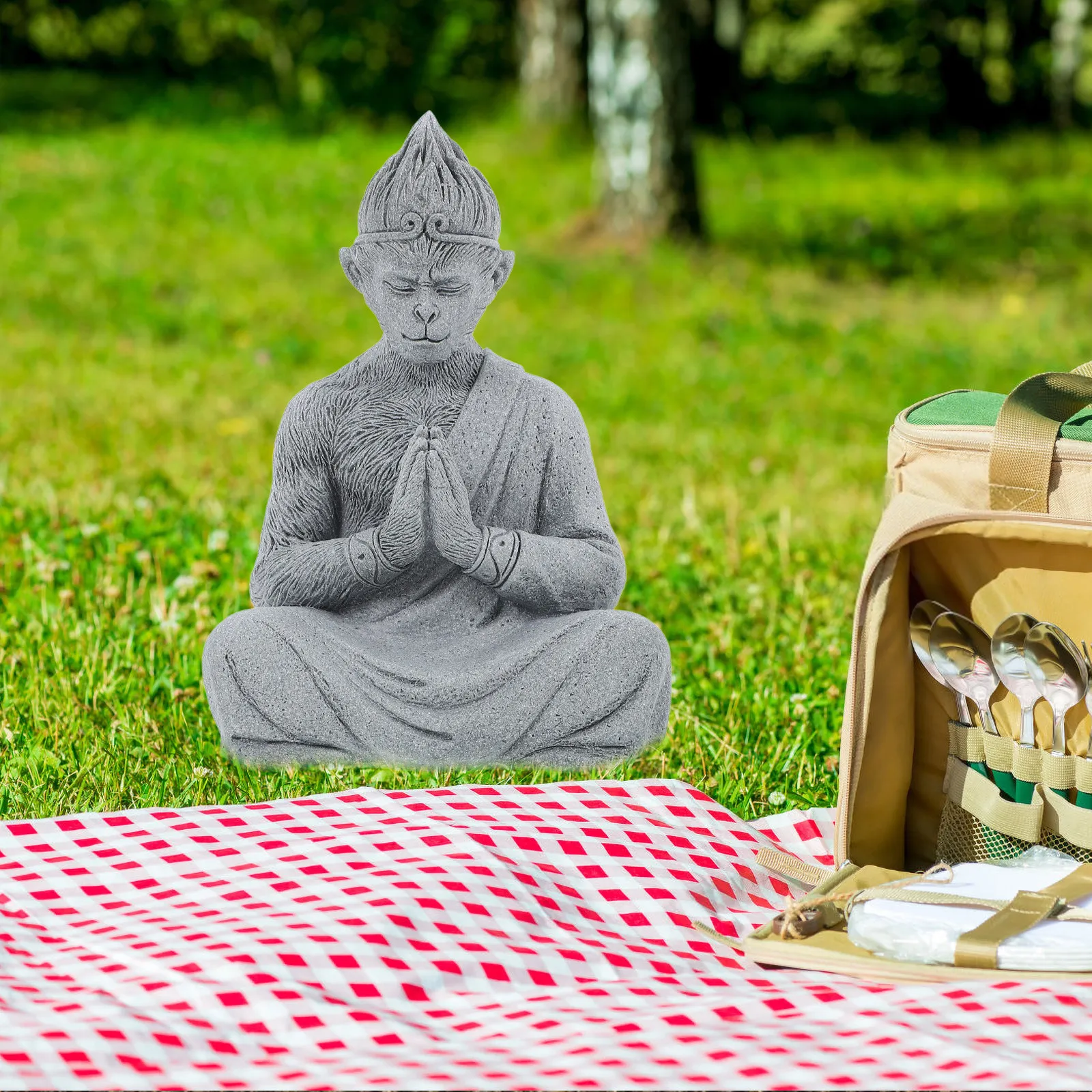 

Mini Buddha Garden Decor Stone Powder Small Buddha Statue Stable Base for Fish Tank Outdoor Desktop Decoration