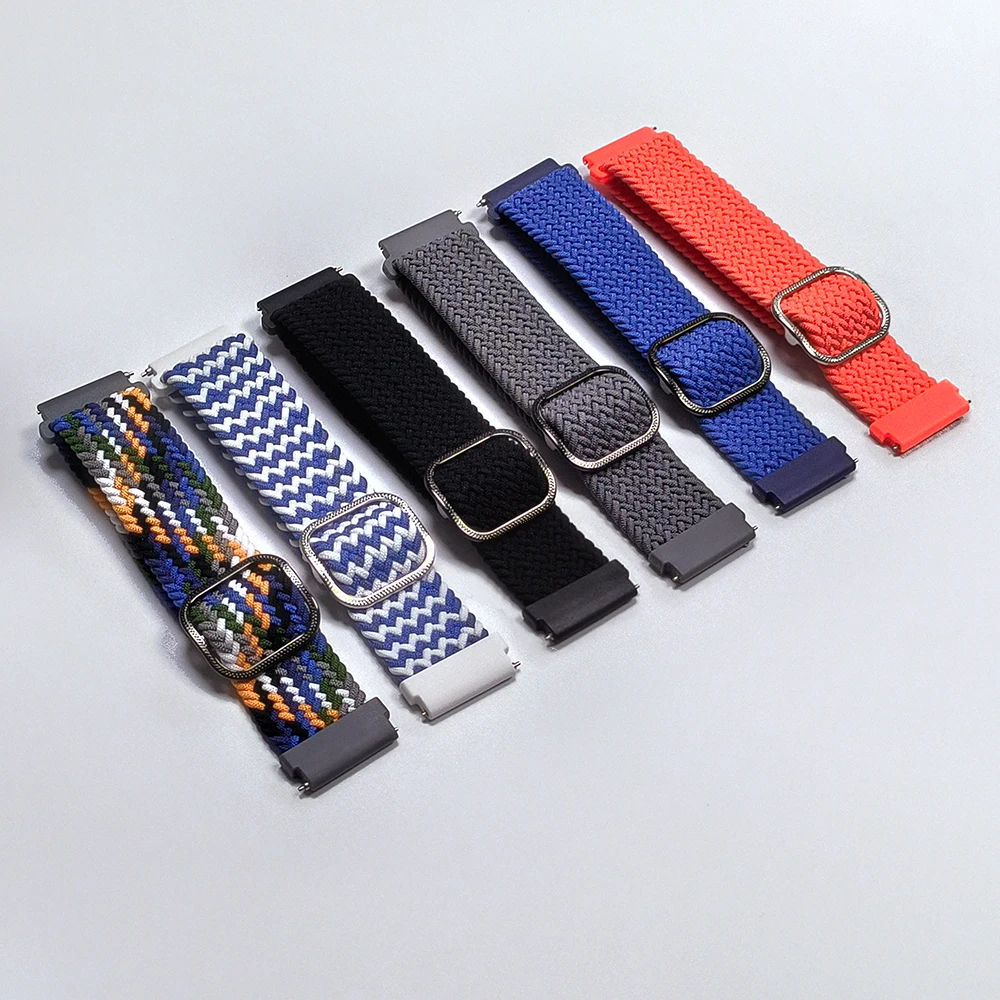 Pulseira de tecido de nylon 20mm 22mm para amazfit bip 6 5 active 2 pulseira esportiva para amazfit balance 2 gts 4 mini/gtr 4 3 2e faixa de substituição