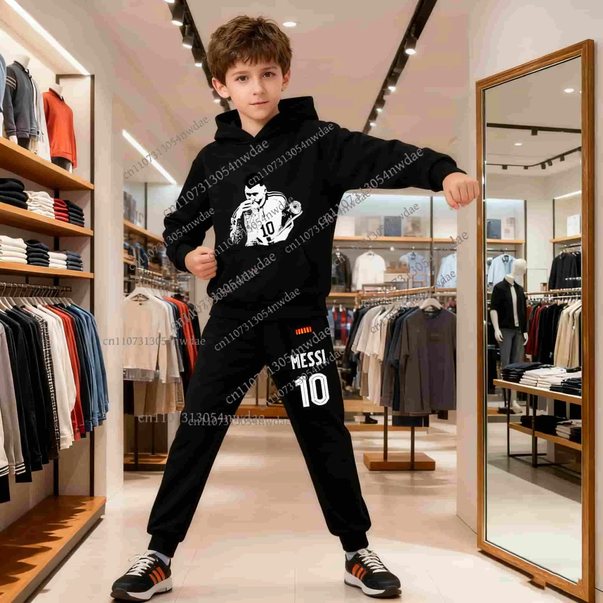 

Autumn Fashion Brand MESSI Print Children Set Hoodie Pants Suit2pcs Set Kid Boy Girl Casual Football Player Tracksuit