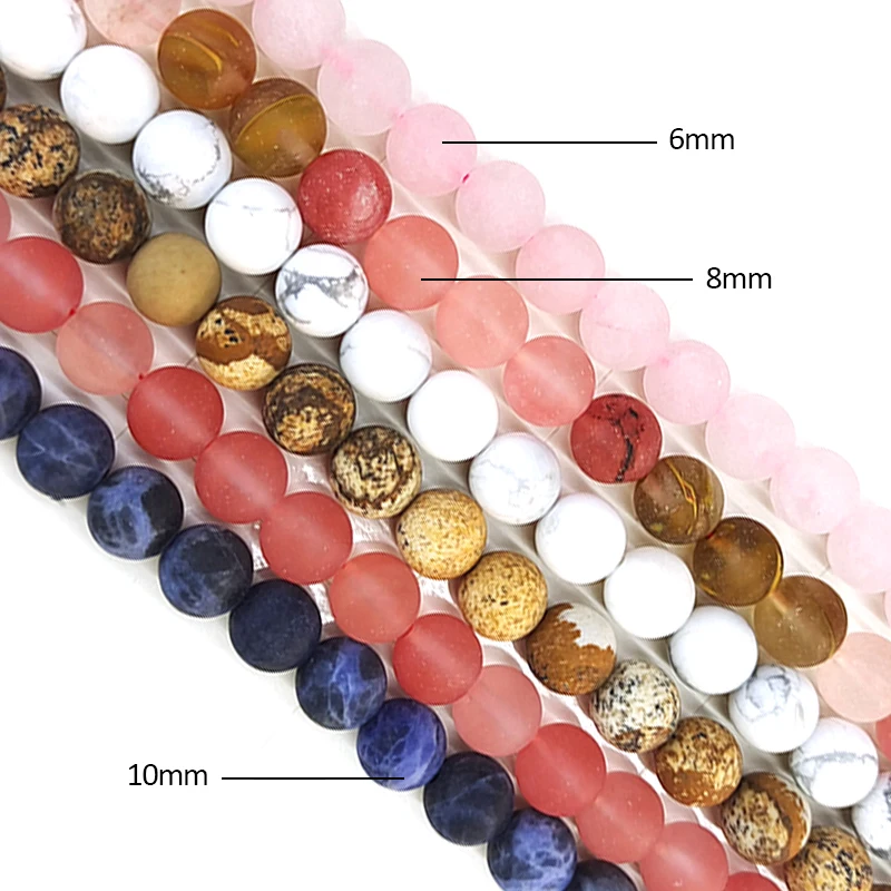 6/8/10mm Matte Stone Beads Natural Stone Beads Round Loose Spacer Beads For Jewelry Making DIY Bracelet Necklace Accessories image 6