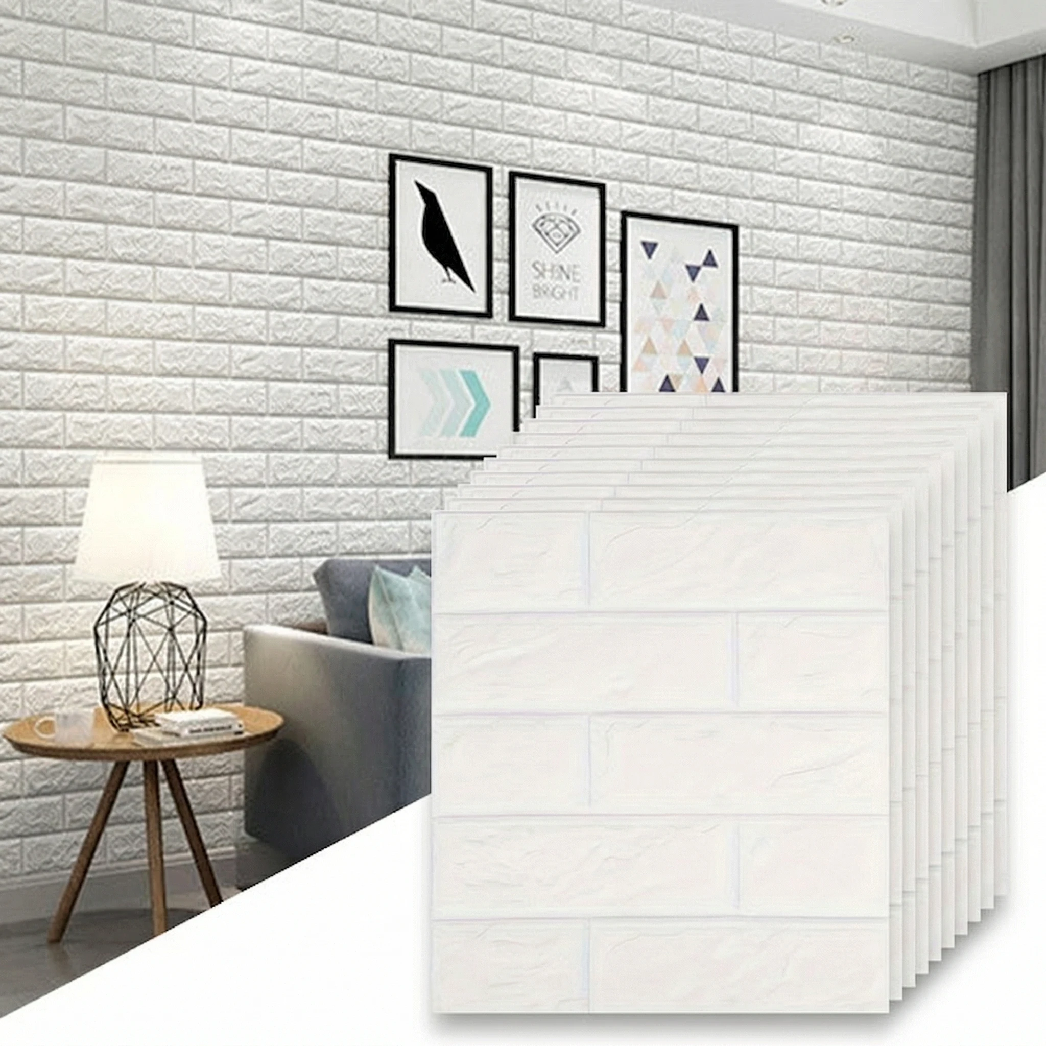 40Pcs 38.5cmx35cm three colour 3d foam wallpaper wall sticker waterproof stainproof bedroom living room decor
