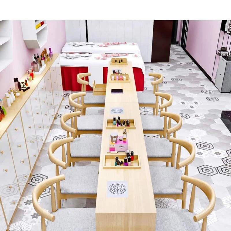 Wood Luxury Manicure Table Drawer Simple Station Aesthetic Dressing Manicure Table Living Room Nageltisch Salon Furniture ZT50MT