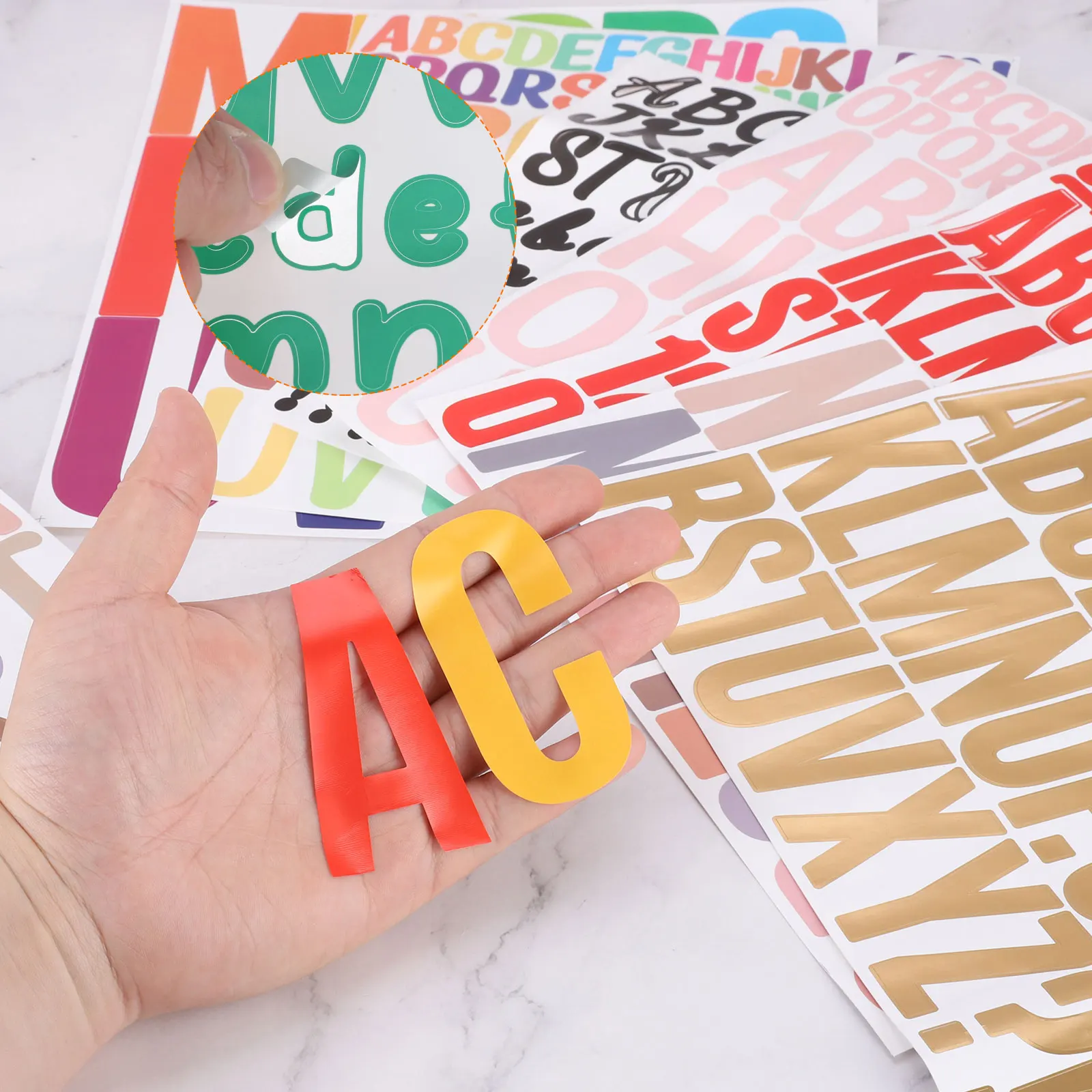 24Sheets Letter Stickers 2.5 Inch Morandi Self-Adhesive Vinyl Alphabet Number Stickers for Art Making Gift Cards Notebook Decals