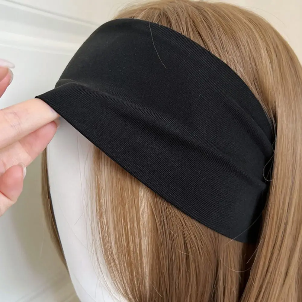 عصابة رأس مرنة من القطن المحبوك الحلو، ناعمة قابلة للتنفس، عصابة رأس محبوكة واسعة، أغطية رأس ممتصة للعرق، عصابة رأس رياضية للمكياج