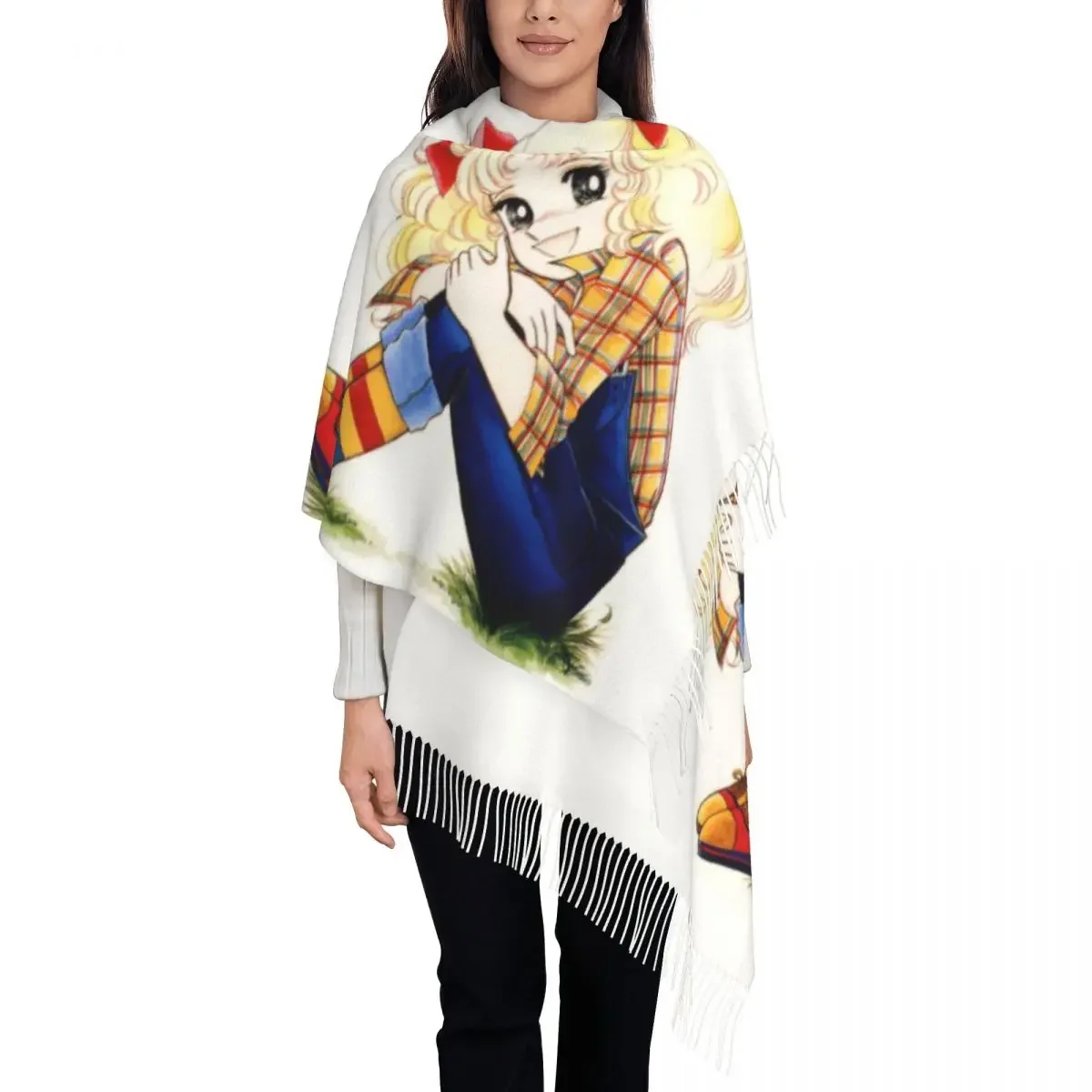 Personalized Printed Candy  Kawaii Scarf Women Men Winter Warm Scarves Anime Candice Shawls Wraps