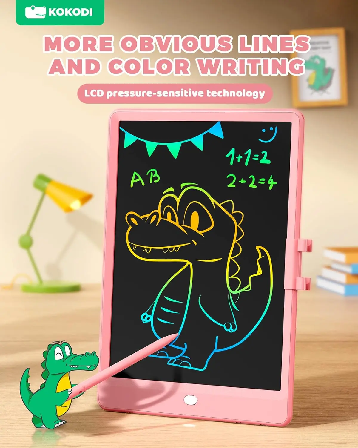 Erasable Reusable Electronic Drawing Pads, Educational and Learning Toy LCD Writing Tablet, 12 Inch Colorful Tod