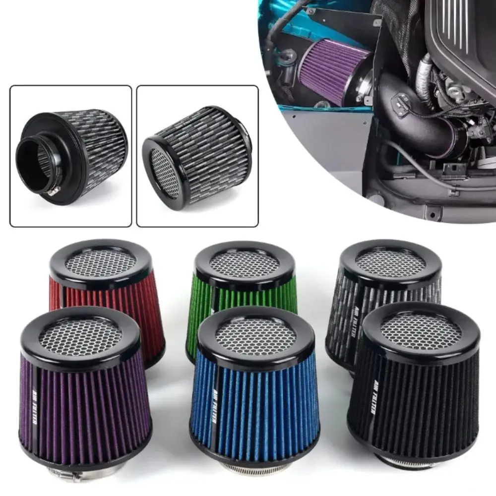 Upgrade Washable Cold Air Intake Filter Universal Quality Dry Cone Air Filter Sport Power Mesh Dry Air Filter Car Engine