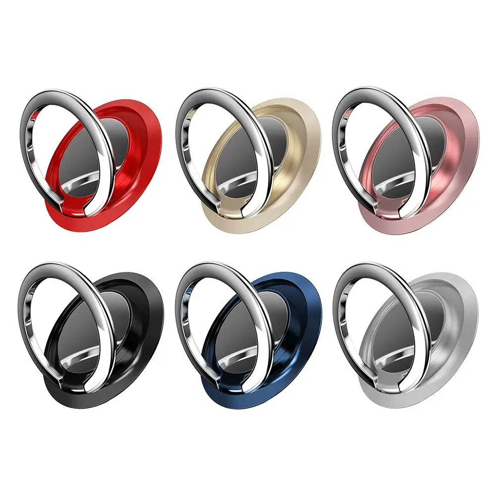 360 Rotating Finger Ring Phone Holder for IPhone Samsung Xiaomi Huawei Mount Back Sticker Magnetic Wireless Charger Friendly