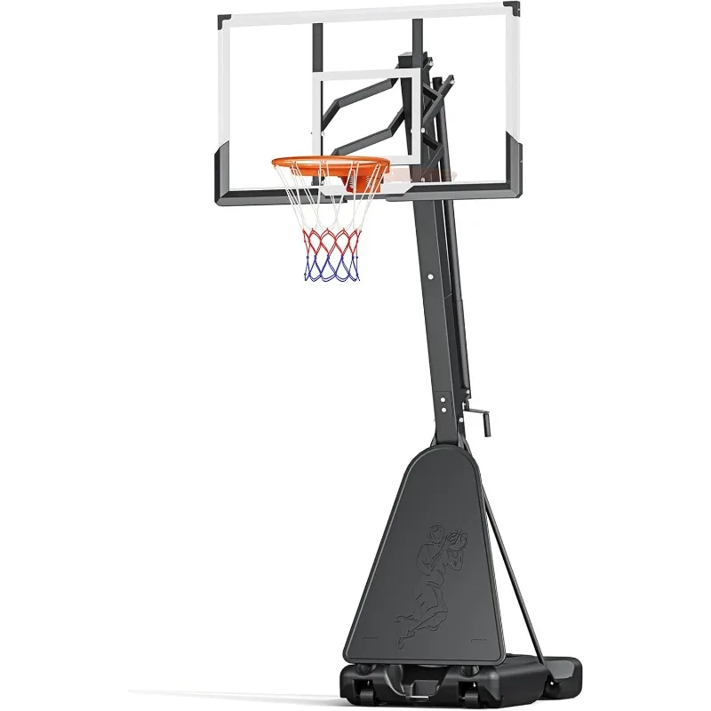 

TONBUX Basketball Hoop Outdoor 44/48/54 Inch PC Backboard, 10FT Adjustable Basketball Goal, Portable Basketball Hoop for