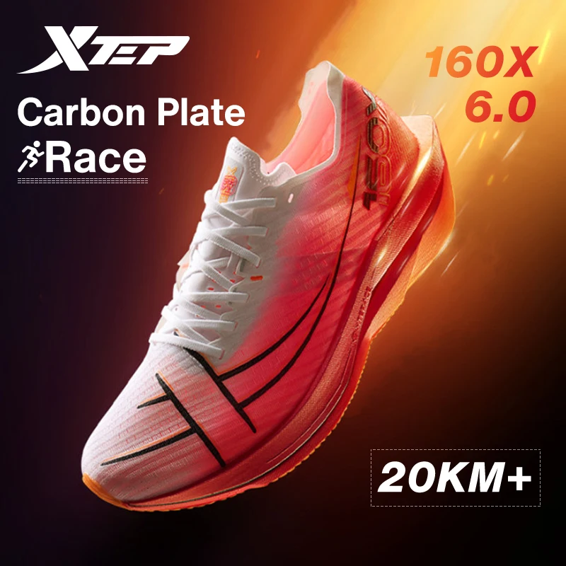 Xtep 160X 6.0 Running Shoes Professional Marathon PB Carbon Plate For Men 2024 Cushioning Shock Absorption Sneakers 976319110057