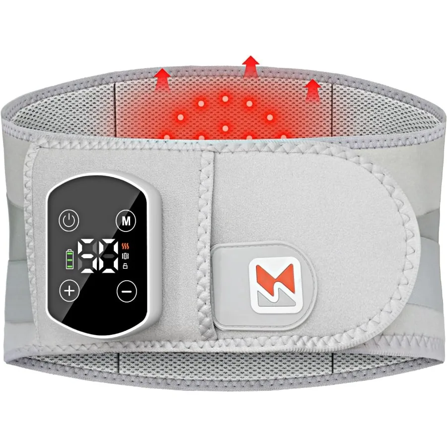 

Cordless Heating Pad for Back Pain Relief 40 Rechargeable Lumbar Massager with Heat Adjustable Vibration Heating Belt for Waist