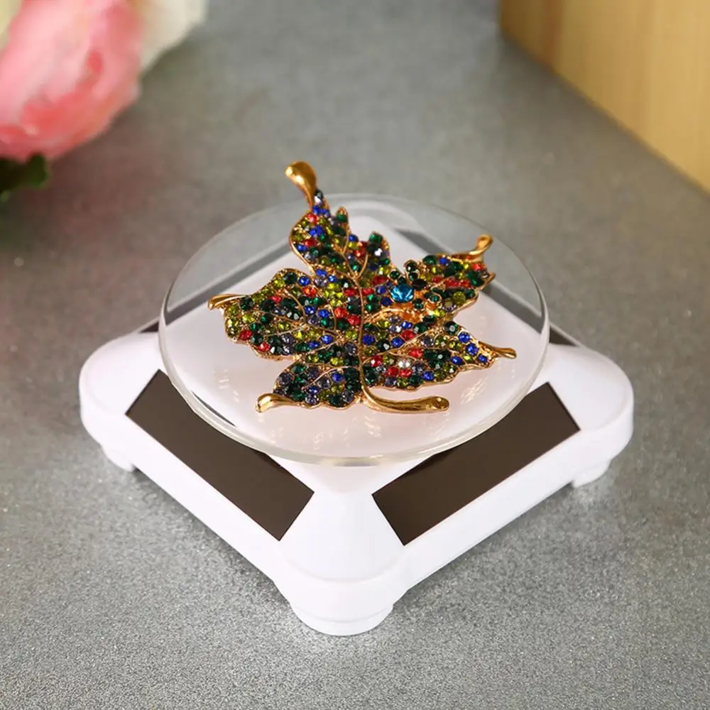 Auto Rotating Turntable Stand 360 Automatic Rotating Necklace Bracelet Watch Display Solar Showcase