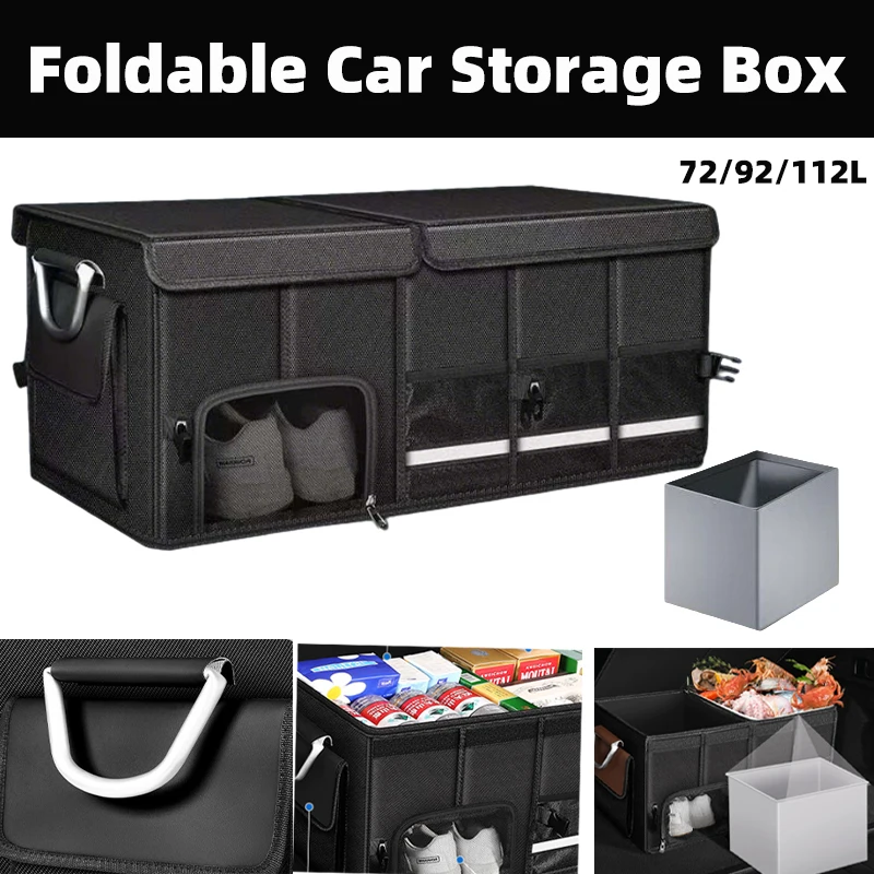 

Органайзер для багажника автомобиля большой емкости 72/92/112 л, складной багажник для кемпинга/рыбалки, универсальная водонепроницаемая ткань Оксфорд, легко носить с собой
