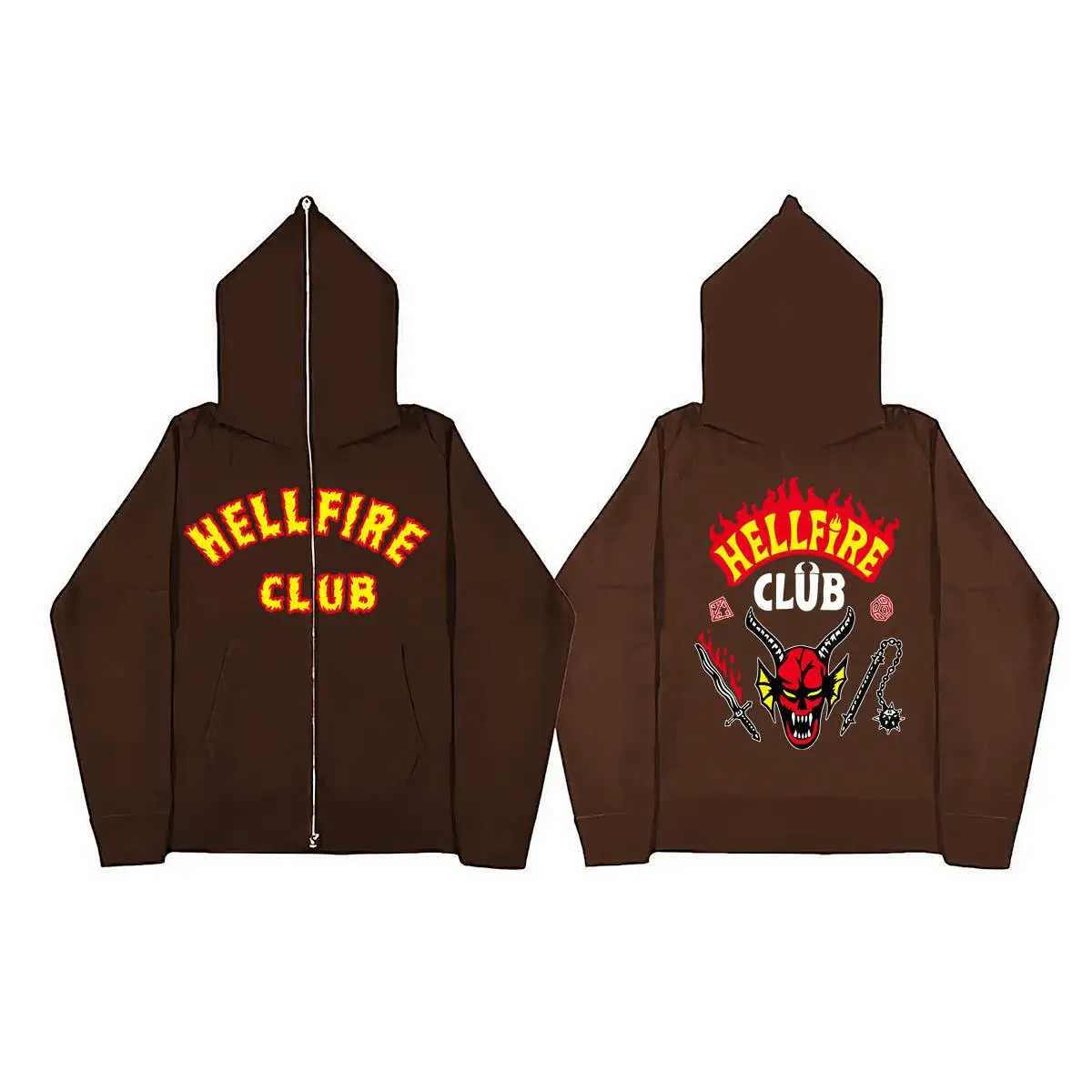 Grenzüberschreitender Kapuzenpullover Ranger Things Staffel 4, offener Cardigan, langes Sve, langes T-Shirt aus Acetatfaser für Damen