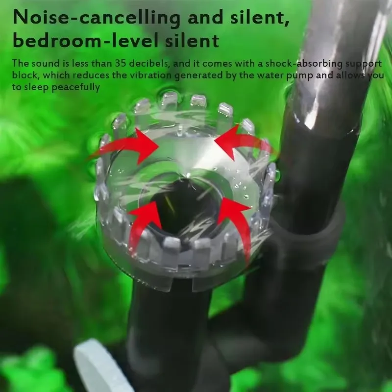 Aquarium Wall Mounted Filter Barrel External Fish Tank Filter 5W Wall Mounted Small Silent Oxygenation Circulation Barrel