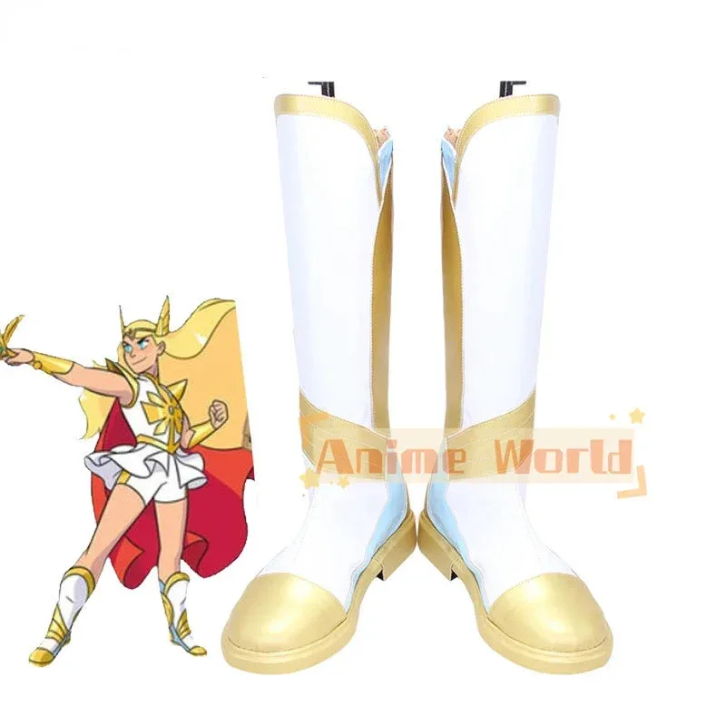 She Ra 코스프레 신발 PU 가죽 신발 할로윈 파티 부츠 Cosplay Prop 맞춤 제작