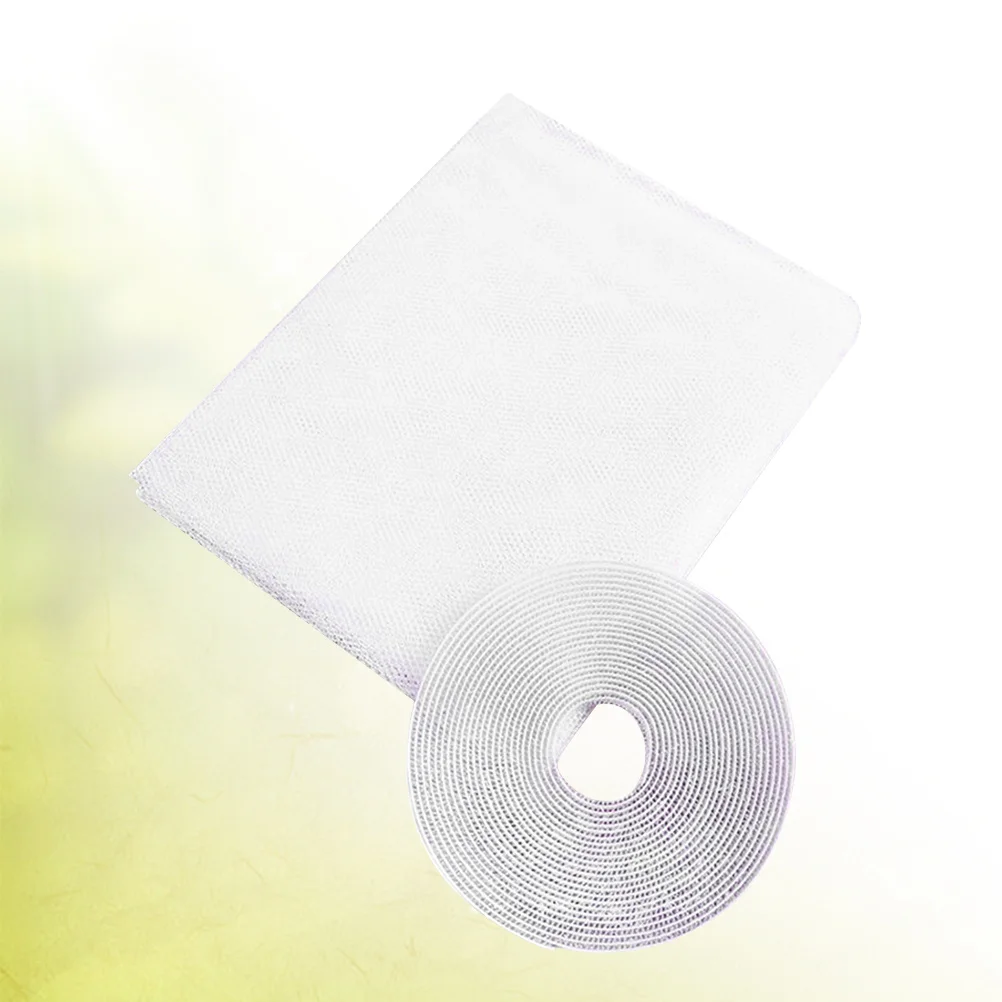 

2pcs 1.5X2M Adhesive Mesh Net Curtain For Window Screen Hook Loop Strips Included Fly Insect Proof Breathable Grill Cover Easy