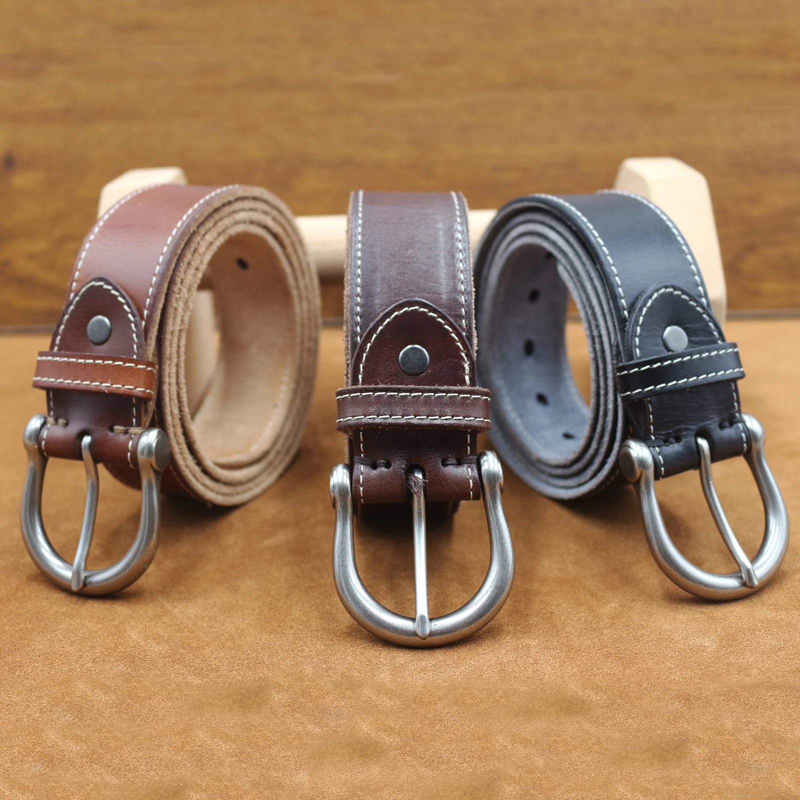 Vintage 100% Genuine leather Belt for Men High Quality Natural Cow Leather Men\'s Belt Male Strap for jeans or pants