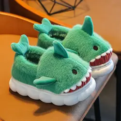 2023 New Green nuvoloso Sharks Slipper bambini divertenti pantofole di squalo scarpe per bambini Babi Animal Fish peluche Slides