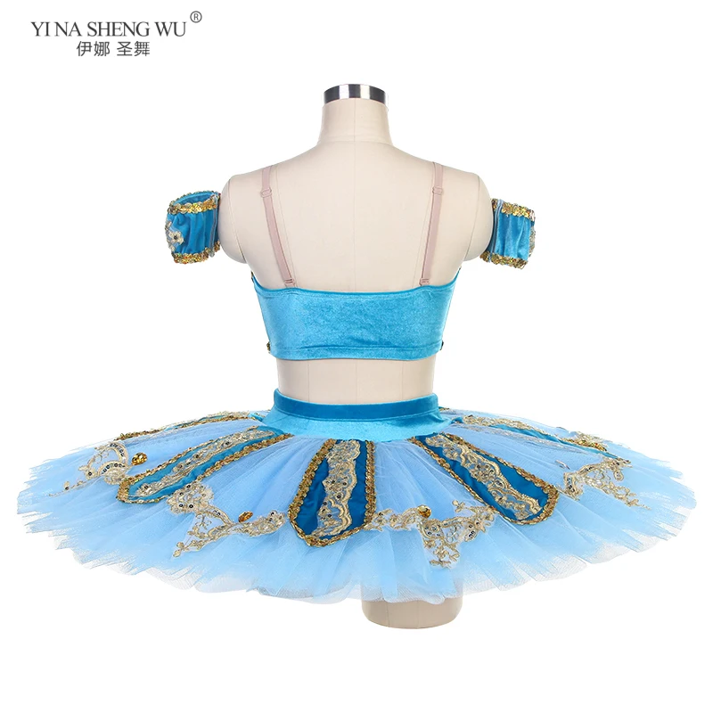 2026 심플한 신형 해적 스타일 발레 블루 댄서 텐트 스커트 대회 공연 스커트 성인 및 어린이 맞춤 제작