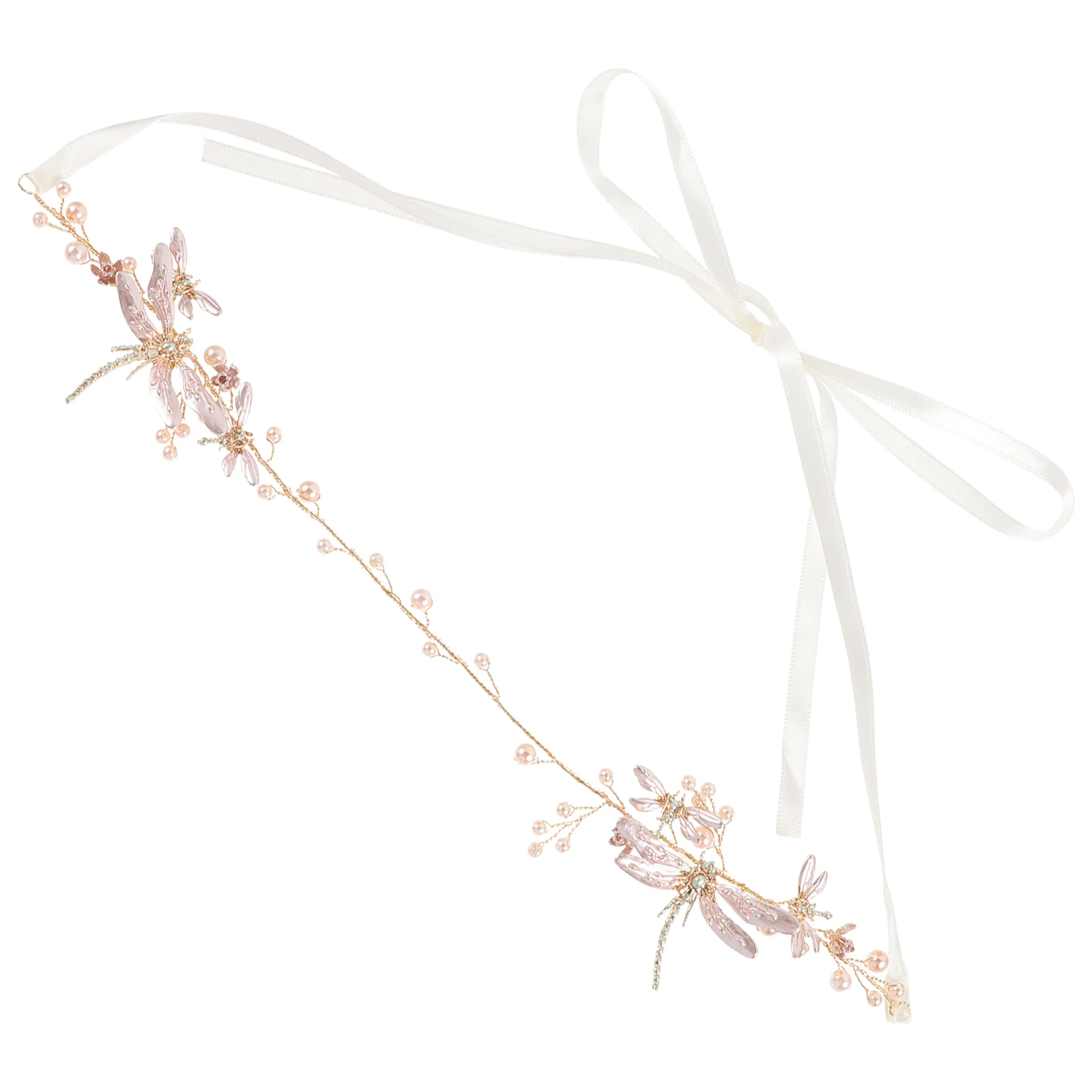 

Pearl Headb Bridal Accessories Women Wedding Chain Decor Bride Headdress Girl Decors Dragonfly Hair Decoration Bridal Hair Chain