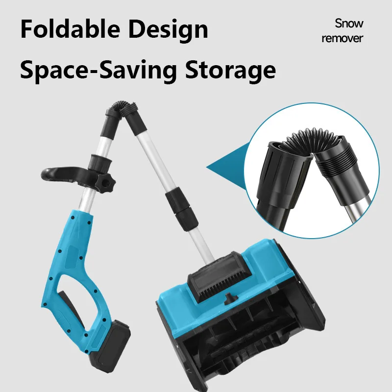 Cordless Snow Shovel 21V Hand Push Snow Blower with 2x4.0Ah Battery Portable Snow Plow for Driveway Patio Steps