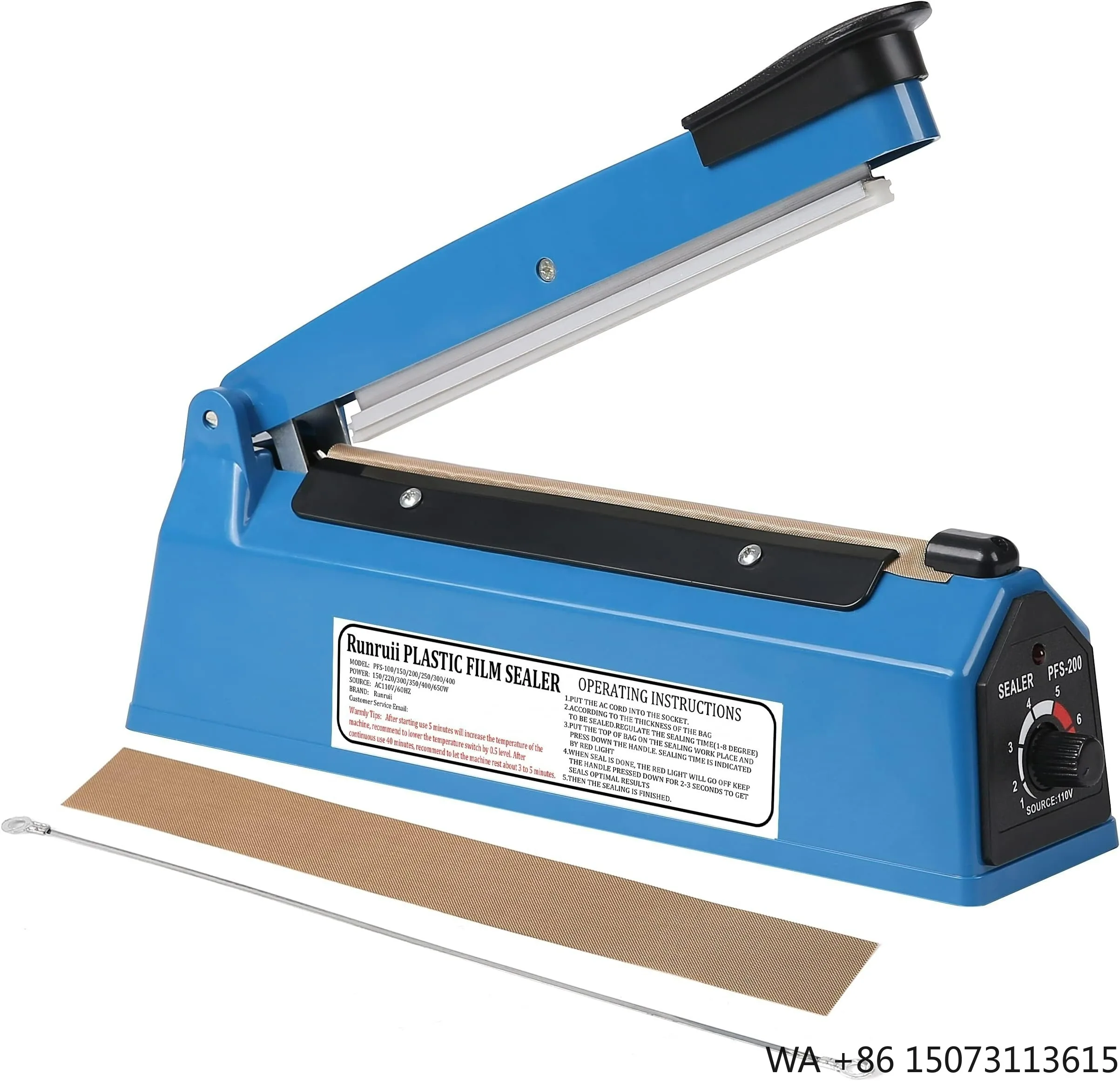 8 Inch Impulse Bag Sealer Manual Heat Sealing  Good Helper for Kitchen Food Storage